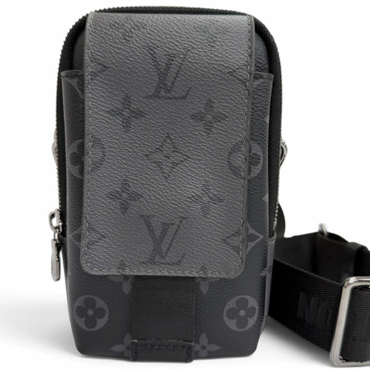 Excellent LOUIS VUITTON Shoulder Bag Double phone pouch black Monogram Eclipse