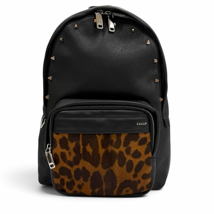 Excellent BALLY Backpack Daypack WOLFSON black leather Women