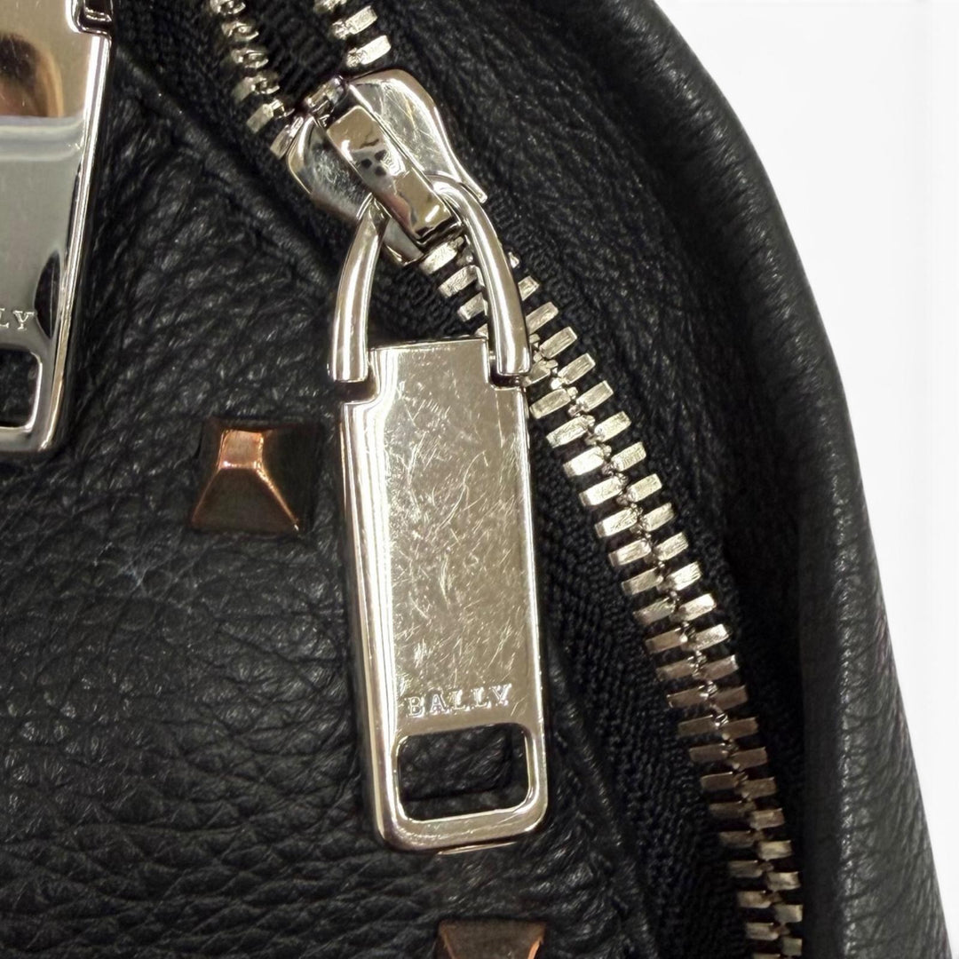 Excellent BALLY Backpack Daypack WOLFSON black leather Women