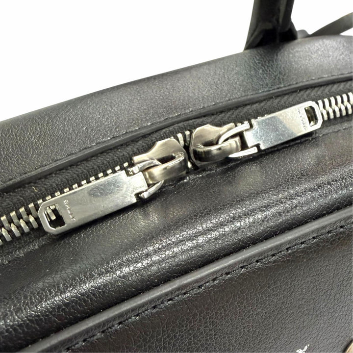 Excellent BALLY Shoulder Bag Unda Satchel Dot Pattern 2-Way Handbag black