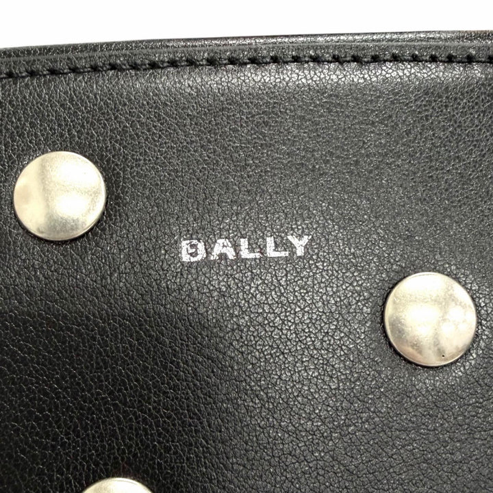 Excellent BALLY Shoulder Bag Unda Satchel Dot Pattern 2-Way Handbag black