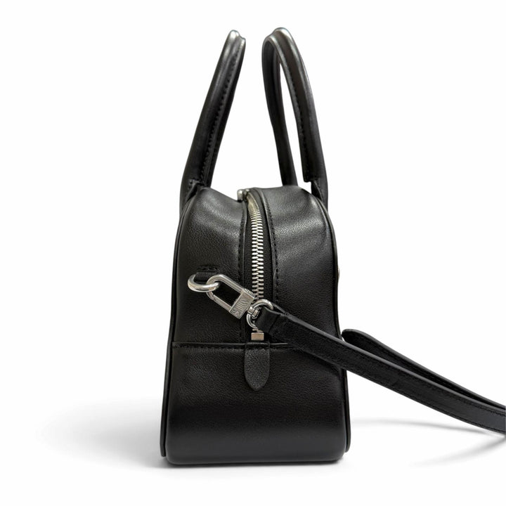Excellent BALLY Shoulder Bag Unda Satchel Dot Pattern 2-Way Handbag black