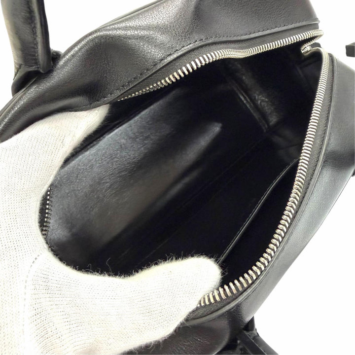 Excellent BALLY Shoulder Bag Unda Satchel Dot Pattern 2-Way Handbag black