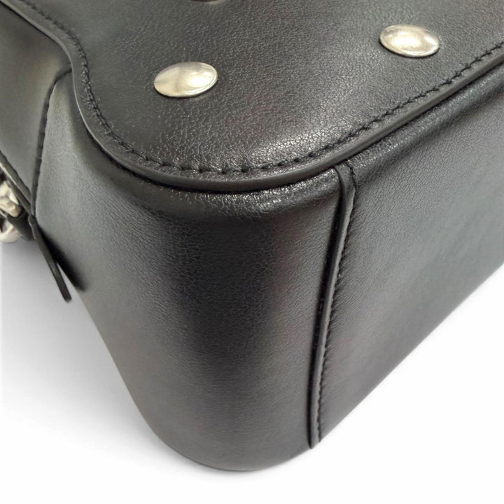 Excellent BALLY Shoulder Bag Unda Satchel Dot Pattern 2-Way Handbag black