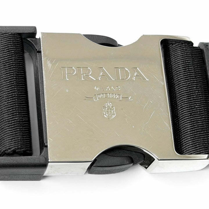 Very Good PRADA Sling bag triangle logo triangle plate black Nylon mens 1BL011