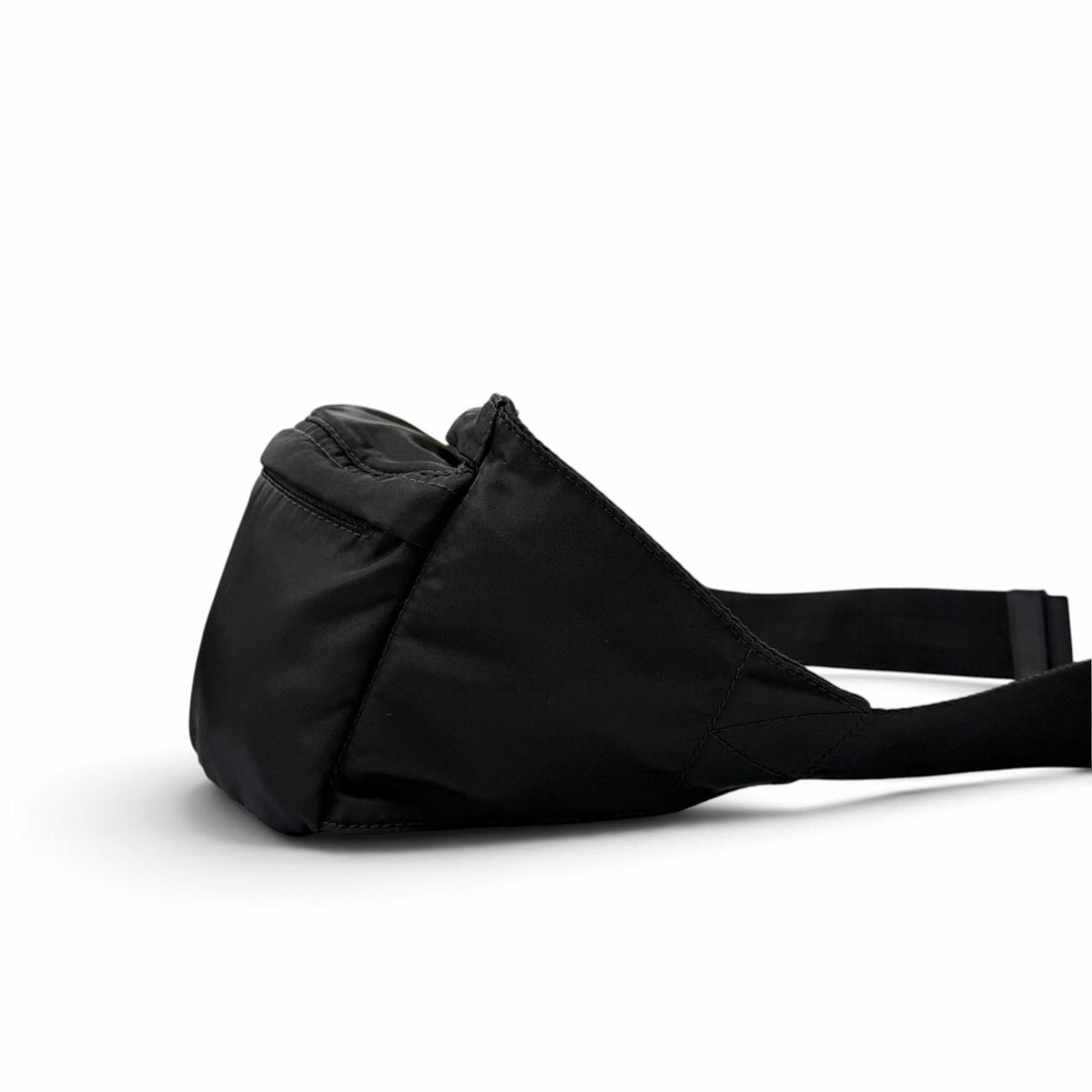 Very Good PRADA Sling bag triangle logo triangle plate black Nylon mens 1BL011