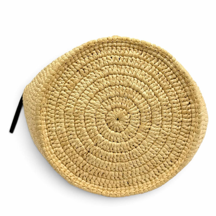 Great CELINE Shoulder Bag Big bag Nano bucket 2WAY natural Raffia Women 18724