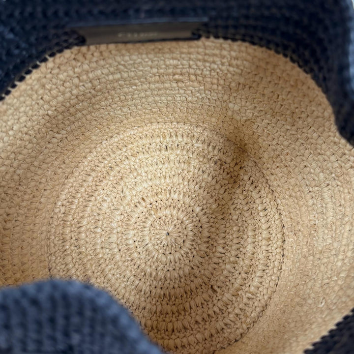 Great CELINE Shoulder Bag Big bag Nano bucket 2WAY natural Raffia Women 18724