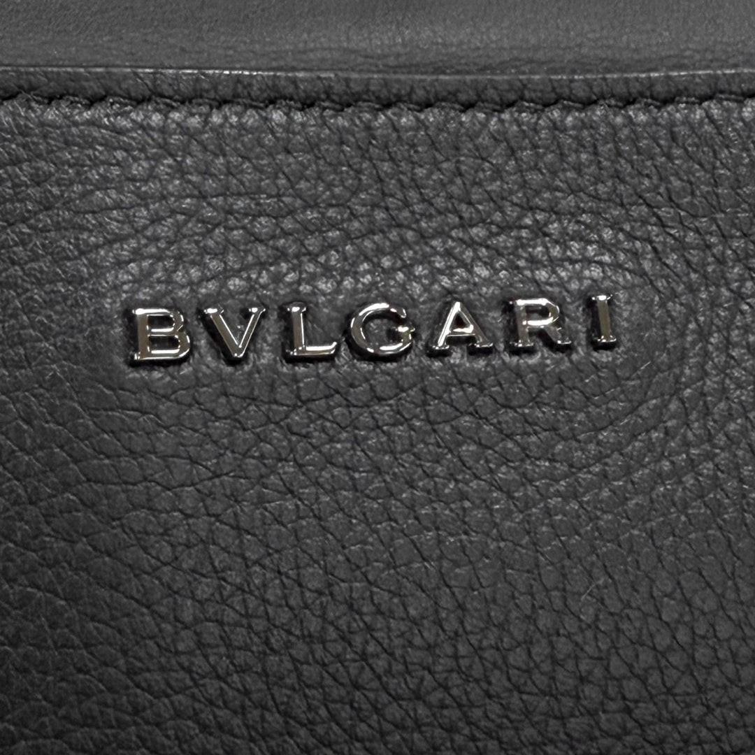 Very Good BVLGARI Briefcase Bulgariman 2WAY business bag black leather 291917