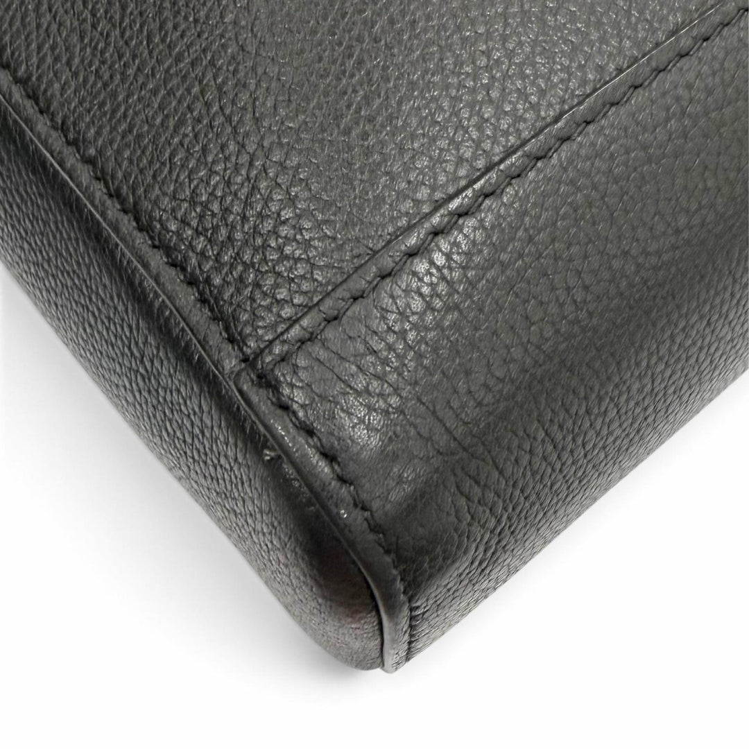 Very Good BVLGARI Briefcase Bulgariman 2WAY business bag black leather 291917