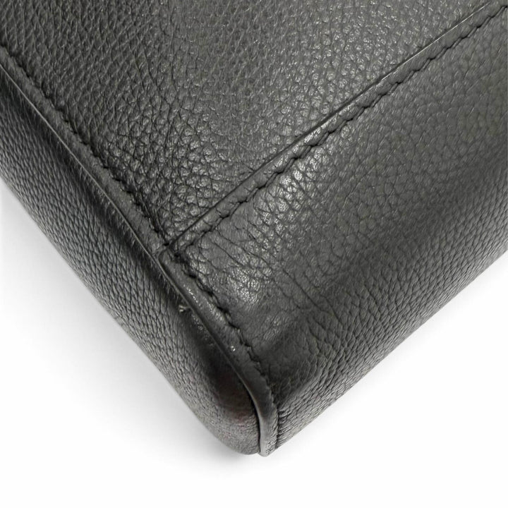 Very Good BVLGARI Briefcase Bulgariman 2WAY business bag black leather 291917