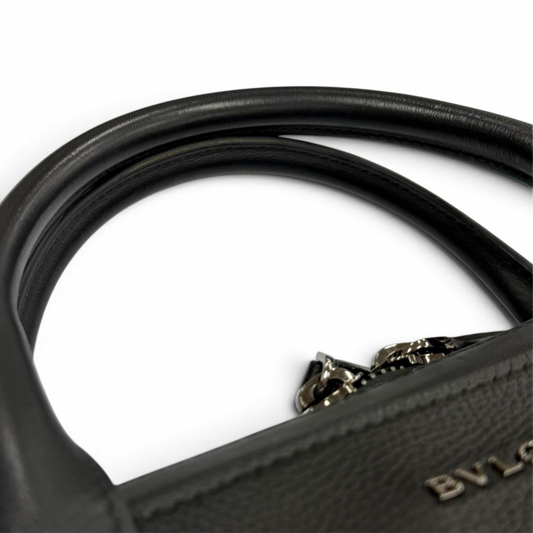 Very Good BVLGARI Briefcase Bulgariman 2WAY business bag black leather 291917