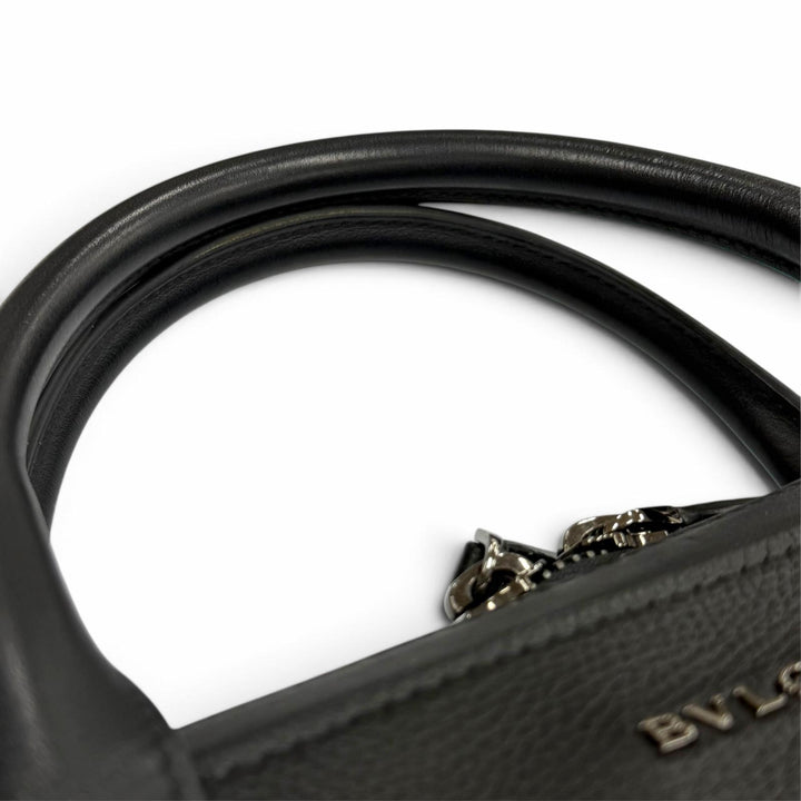 Very Good BVLGARI Briefcase Bulgariman 2WAY business bag black leather 291917