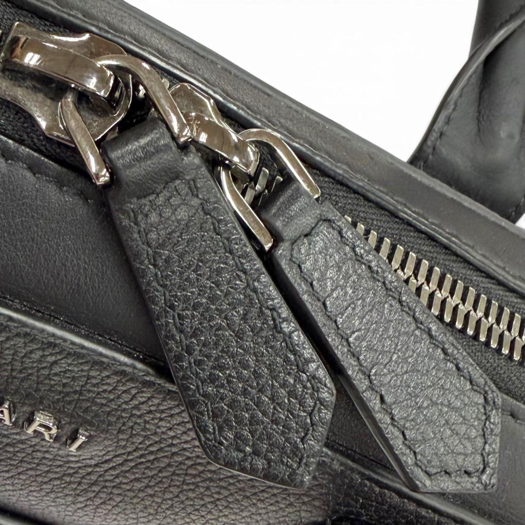 Very Good BVLGARI Briefcase Bulgariman 2WAY business bag black leather 291917