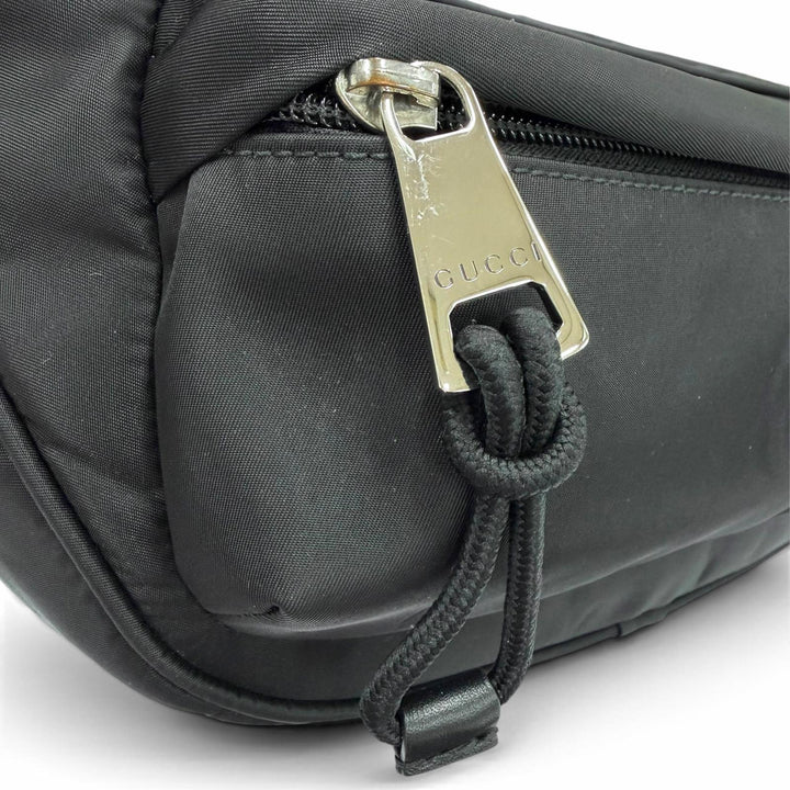Very Good GUCCI Sling bag Embossed Logo Shoulder Bag black Nylon mens 802096