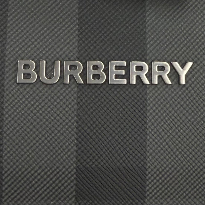Great BURBERRY Tote Bag Check Denim Vertical 2WAY Black series 8062951