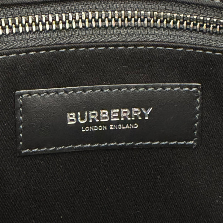 Great BURBERRY Tote Bag Check Denim Vertical 2WAY Black series 8062951