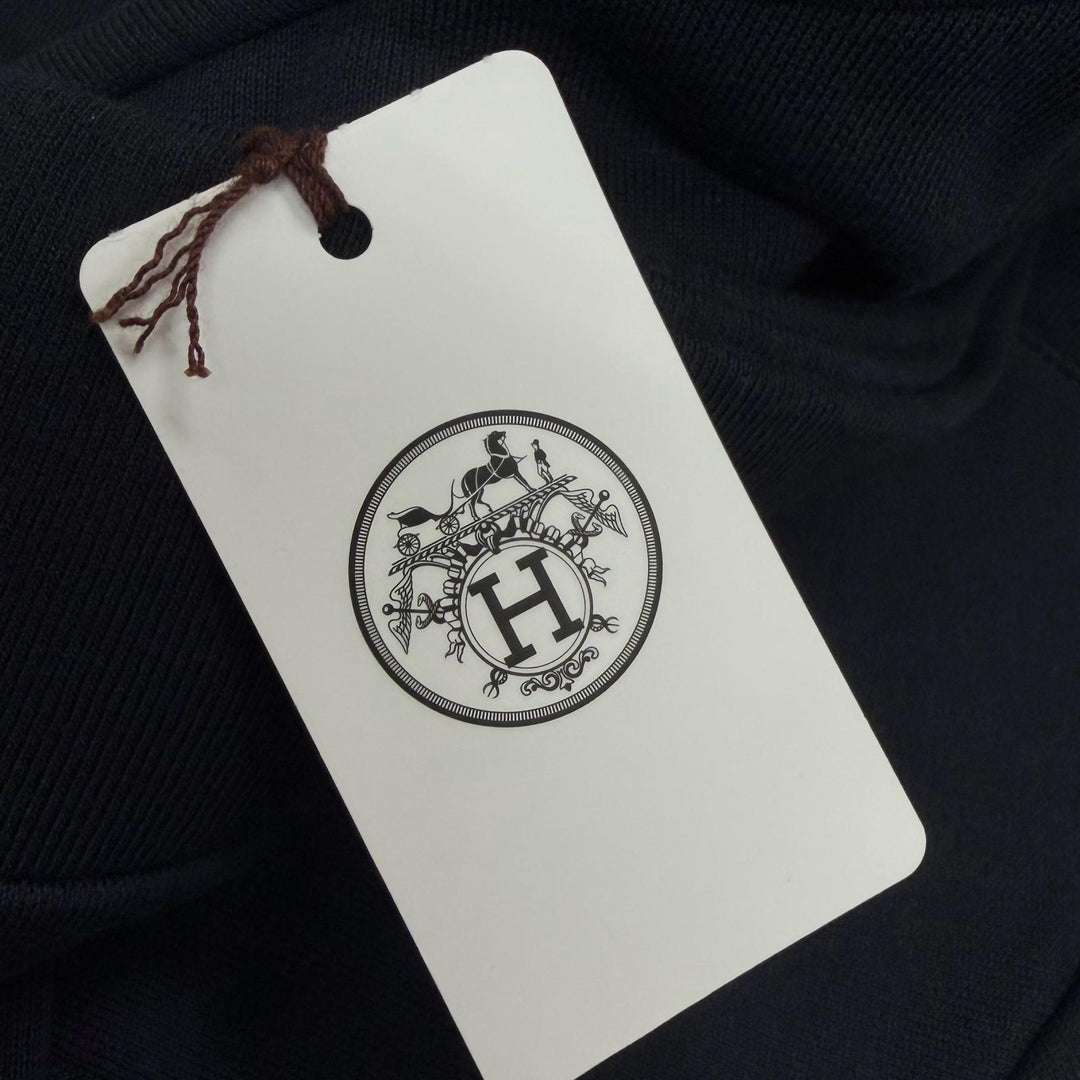 Pristine HERMES sweat Clou de Selle patch Dark navy cotton mens S H567775H