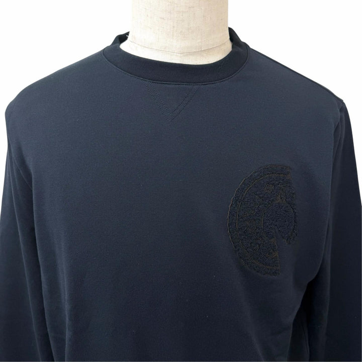 Pristine HERMES sweat Clou de Selle patch Dark navy cotton mens S H567775H