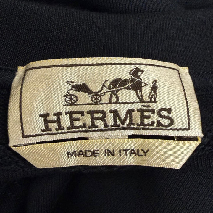 Pristine HERMES sweat Clou de Selle patch Dark navy cotton mens S H567775H