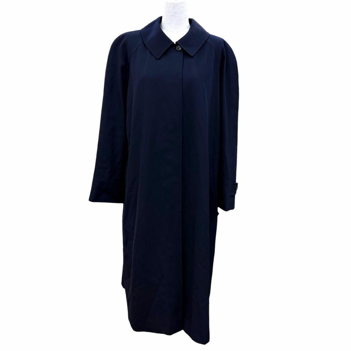 Great Burberrys coat Logo buttons, concealed placket, long length Navy Women 15