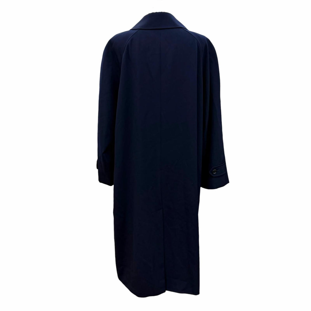 Great Burberrys coat Logo buttons, concealed placket, long length Navy Women 15