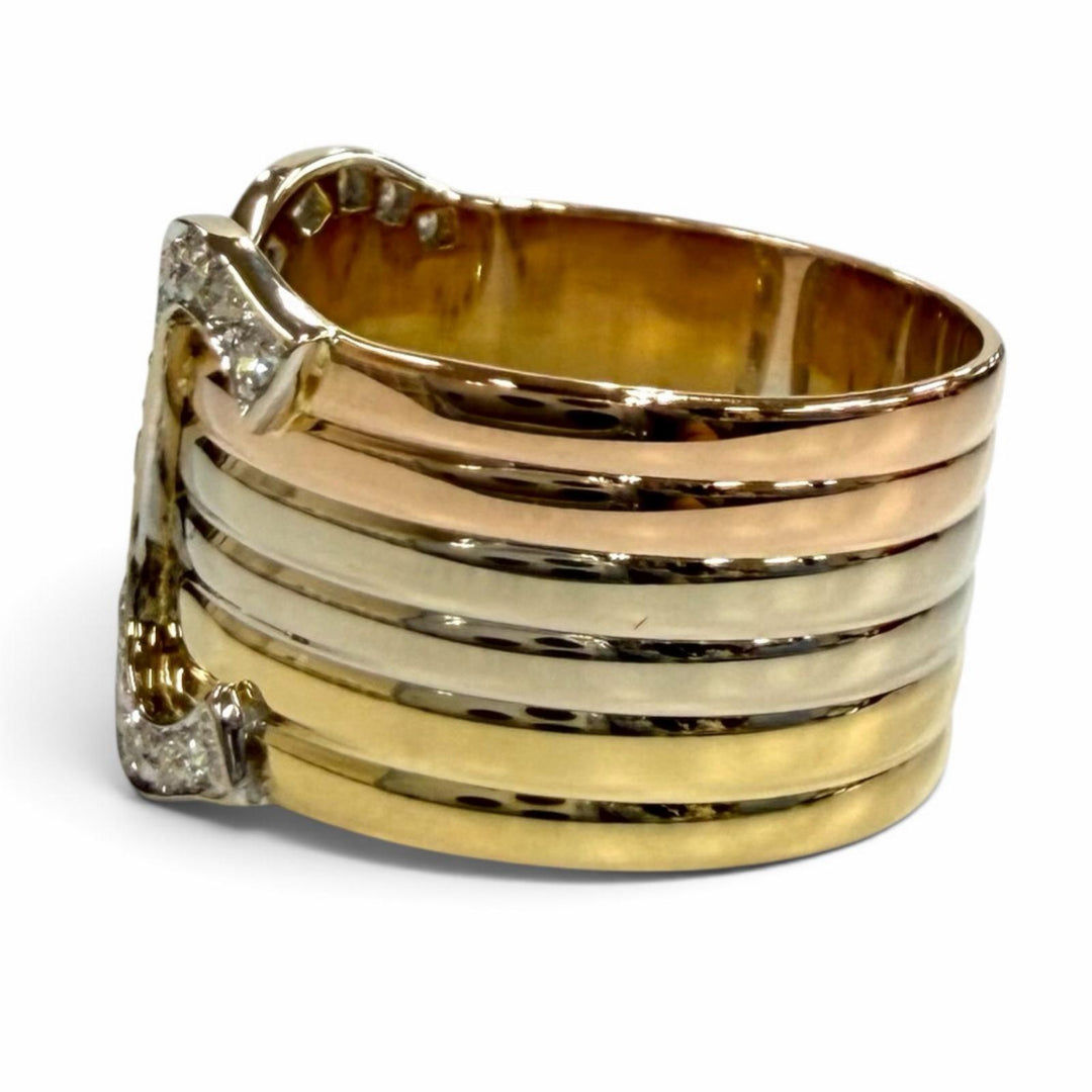 Excellent Cartier Ring ring 2C Double C Large LM Three Color 750(YG PG WG) 54