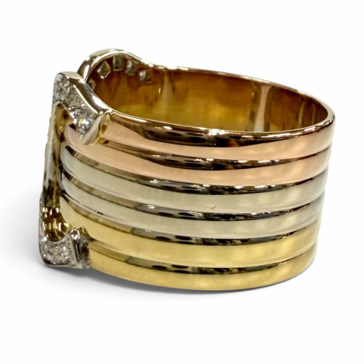 Excellent Cartier Ring ring 2C Double C Large LM Three Color 750(YG PG WG) 54