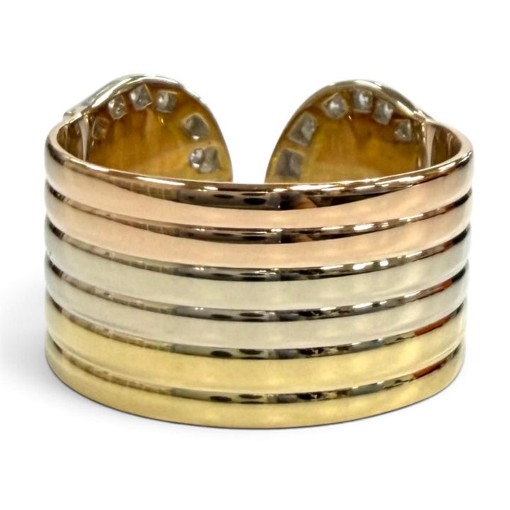 Excellent Cartier Ring ring 2C Double C Large LM Three Color 750(YG PG WG) 54