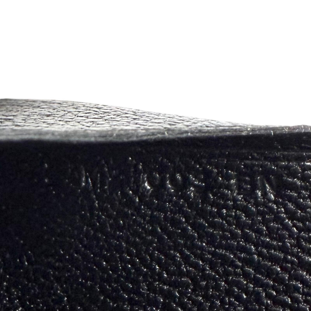 Pristine HERMES Bifold Wallet Calvi duo Serie Metal Compact Wallet black Shave