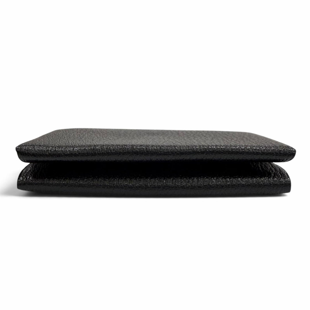 Pristine HERMES Bifold Wallet Calvi duo Serie Metal Compact Wallet black Shave