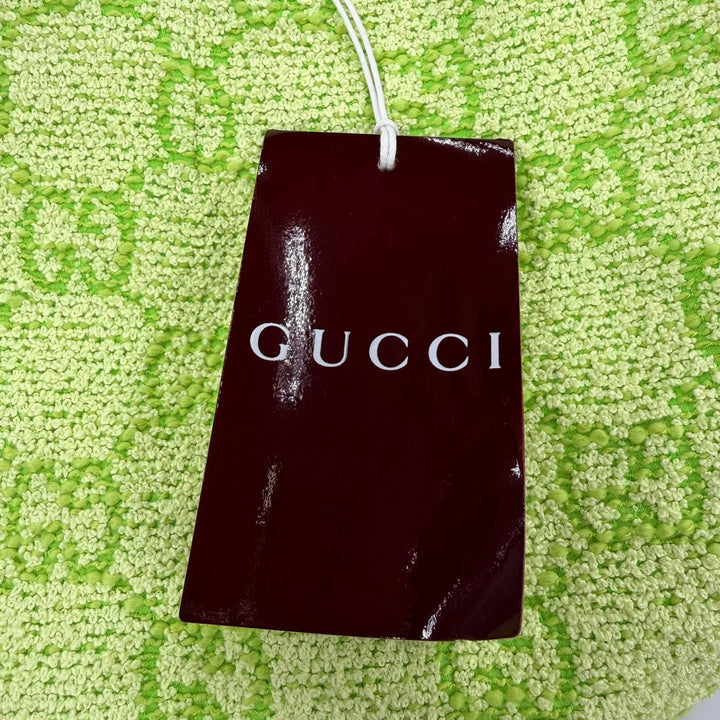 Pristine GUCCI skirt GG Jacquard Trapezoid Light green cotton Women 36 788955