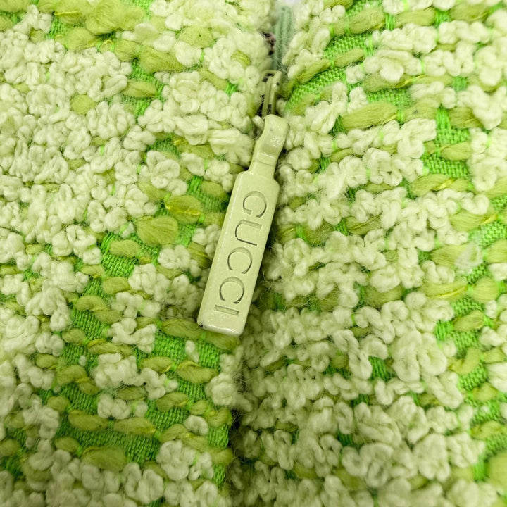 Pristine GUCCI skirt GG Jacquard Trapezoid Light green cotton Women 36 788955