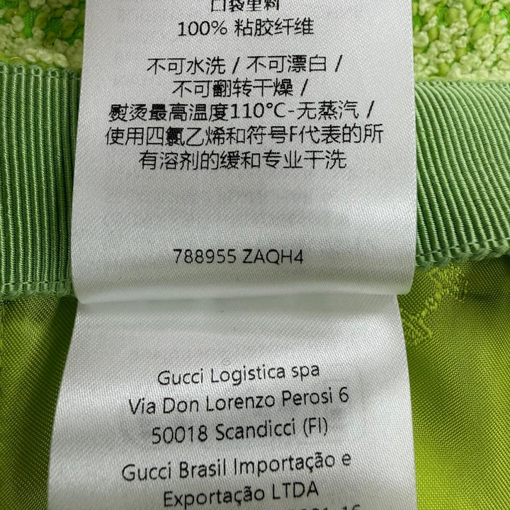 Pristine GUCCI skirt GG Jacquard Trapezoid Light green cotton Women 36 788955