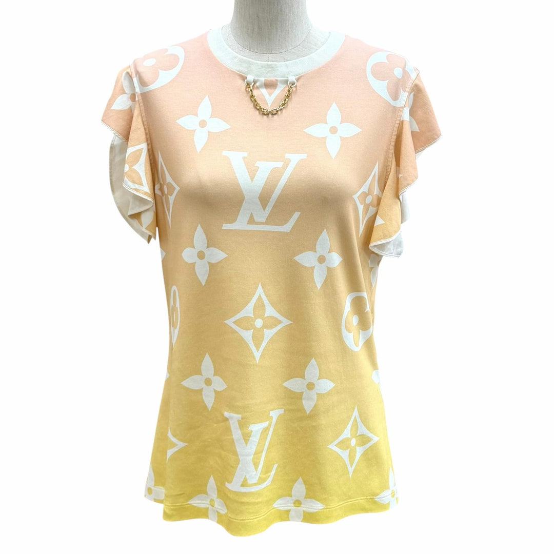 Excellent LOUIS VUITTON Short sleeve T-shirt Sunrise Monogram LV Logo cotton XL