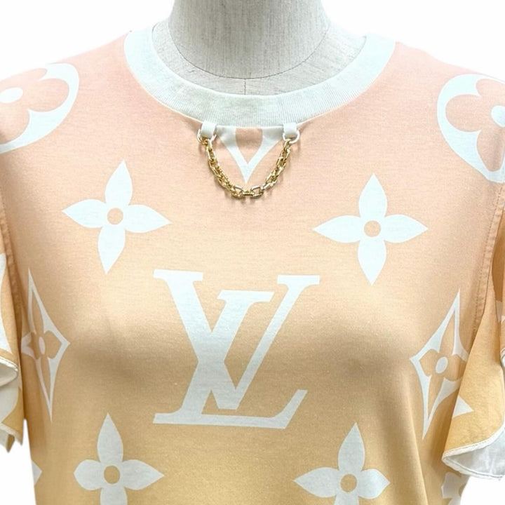 Excellent LOUIS VUITTON Short sleeve T-shirt Sunrise Monogram LV Logo cotton XL
