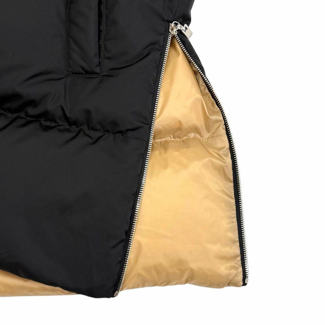 Excellent LOUIS VUITTON down coat Rubber logo patch monogram black Nylon 34