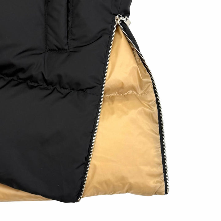 Excellent LOUIS VUITTON down coat Rubber logo patch monogram black Nylon 34