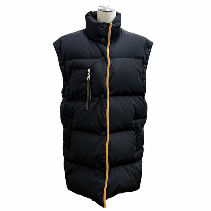 Excellent LOUIS VUITTON down coat Rubber logo patch monogram black Nylon 34