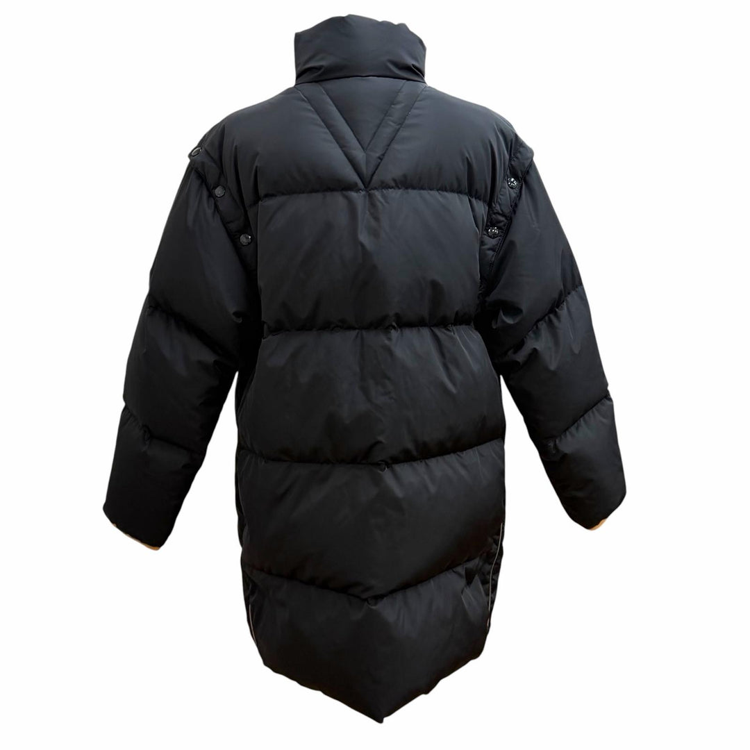 Excellent LOUIS VUITTON down coat Rubber logo patch monogram black Nylon 34