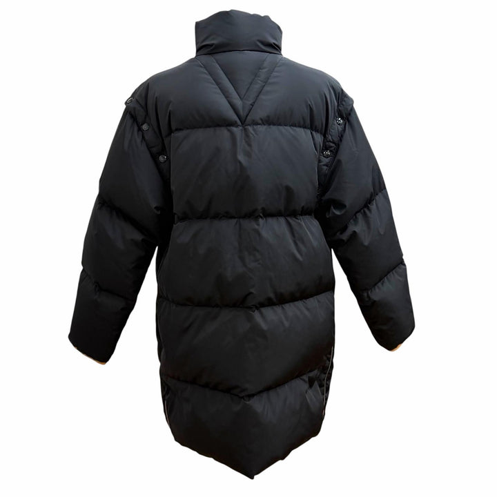 Excellent LOUIS VUITTON down coat Rubber logo patch monogram black Nylon 34
