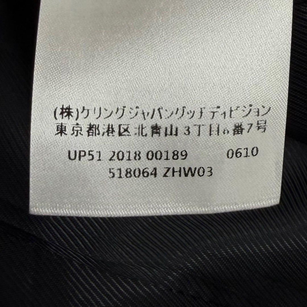 Excellent GUCCI coat GG Marmont Web Line Collarless black wool Women 40 518064
