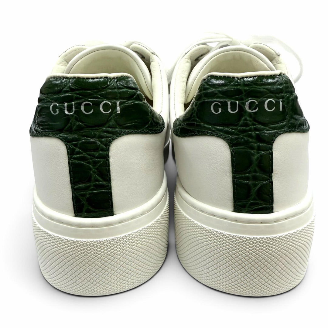 Pristine GUCCI Low cut sneakers Ace Web stripe platform leather white 35 791399