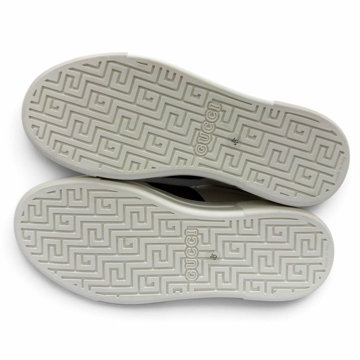 Pristine GUCCI Low cut sneakers Ace Web stripe platform leather white 35 791399