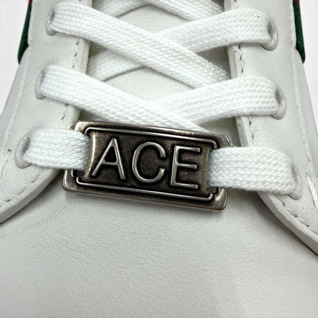 Pristine GUCCI Low cut sneakers Ace Web stripe platform leather white 35 791399