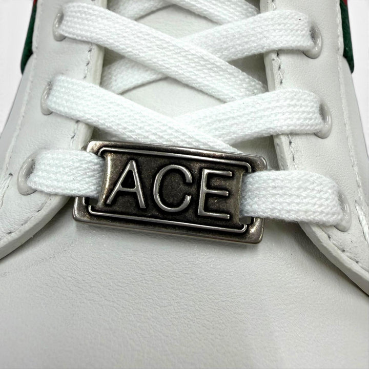 Pristine GUCCI Low cut sneakers Ace Web stripe platform leather white 35 791399