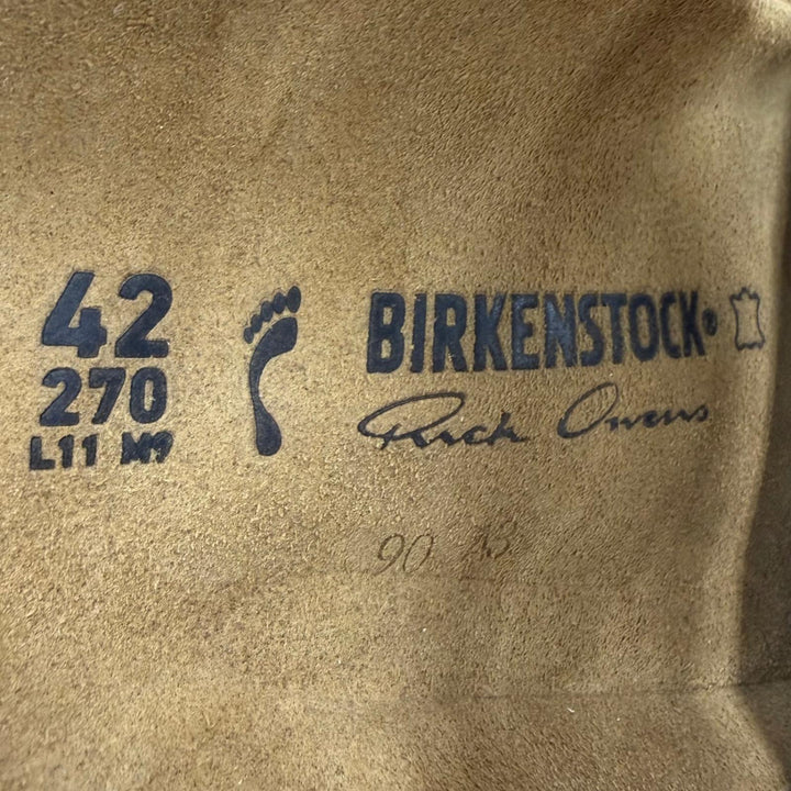 Pristine BIRKENSTOCK RickOwens Sandals Rotterdam beige leather mens 27