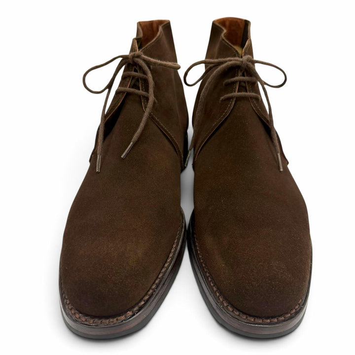 Excellent CROCKETT&JONES boots CHUKKA Dark brown Suede leather mens 6.5