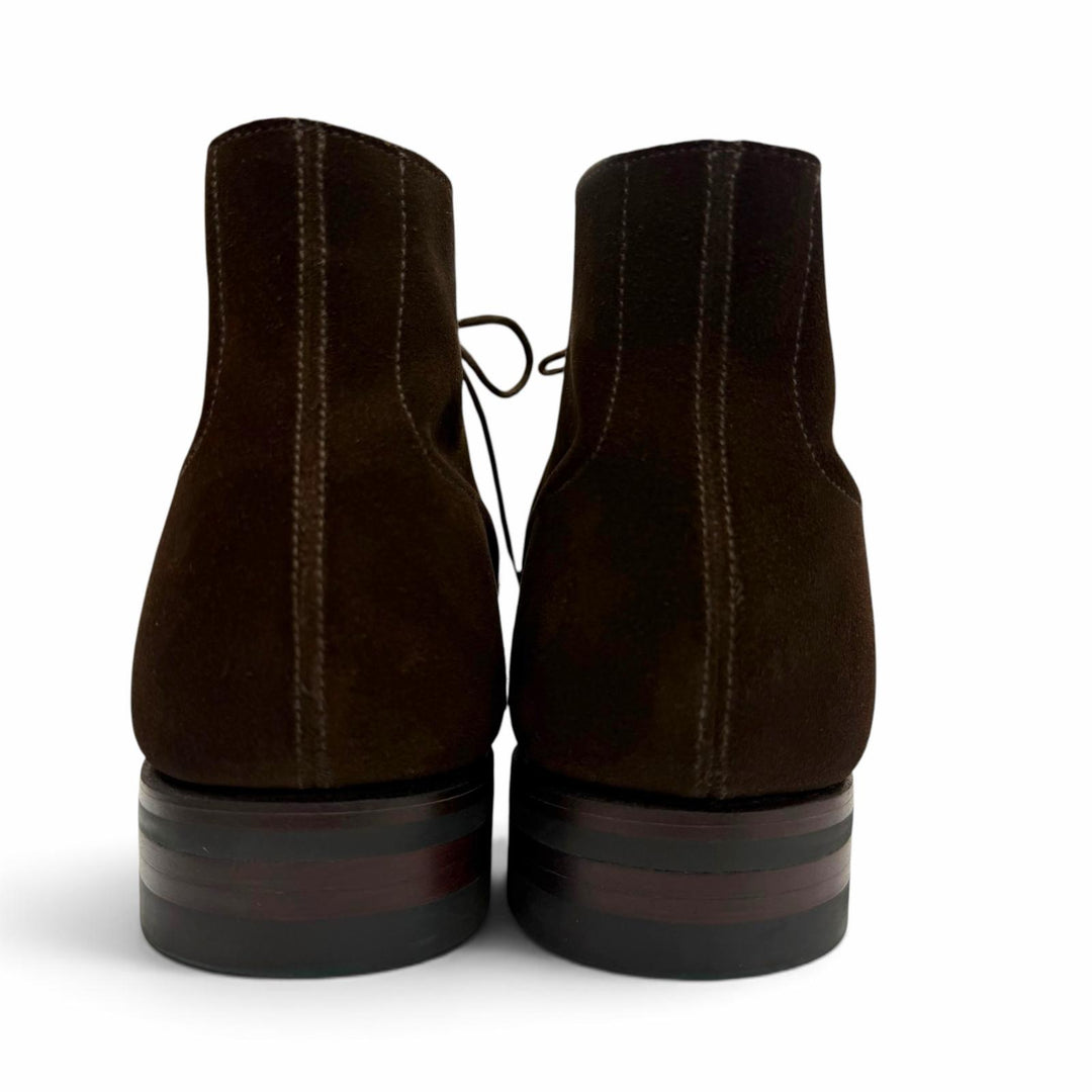Excellent CROCKETT&JONES boots CHUKKA Dark brown Suede leather mens 6.5