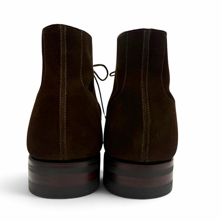Excellent CROCKETT&JONES boots CHUKKA Dark brown Suede leather mens 6.5